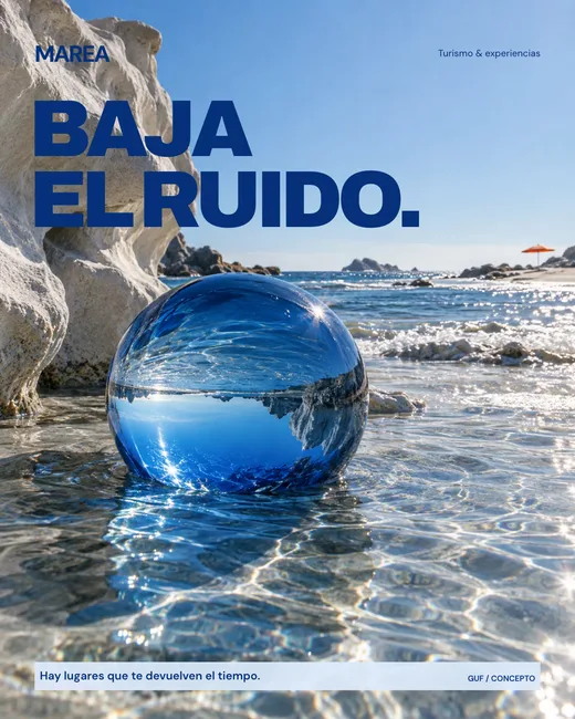 Concepto MAREA: campaña azul de viajes al océano.